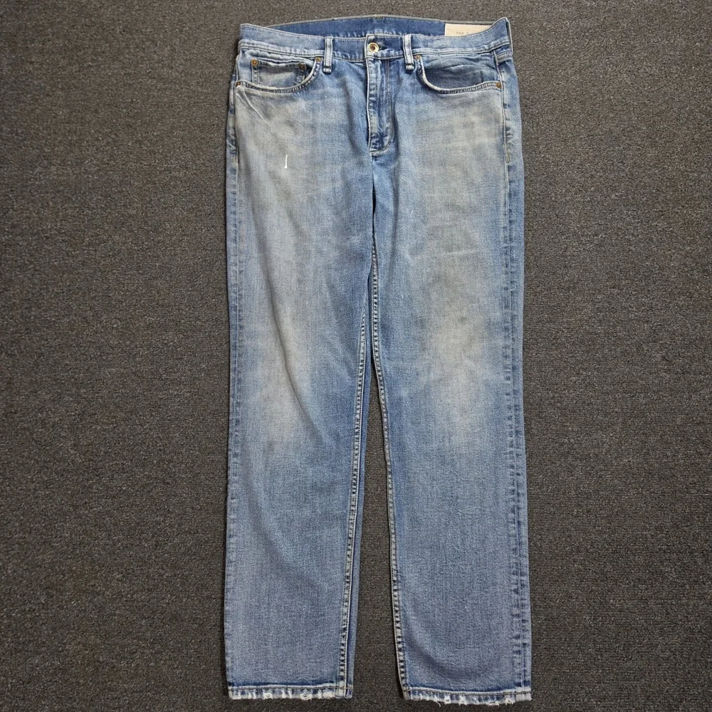 Rag & Bone Fit 2 Slim Jeans Mens 34x30 Blue Denim Light Wash Distressed Casual